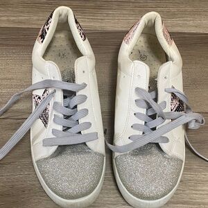 White and Silver Women's Sneakers